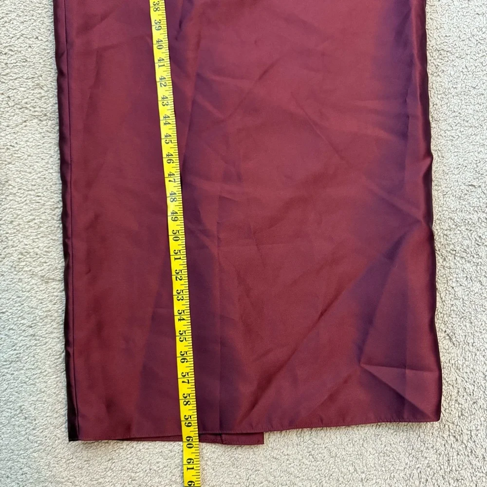 Alfred Sung D861 Bow One Shoulder Column Gown Cabernet Red 10 - Picture 6 of 6